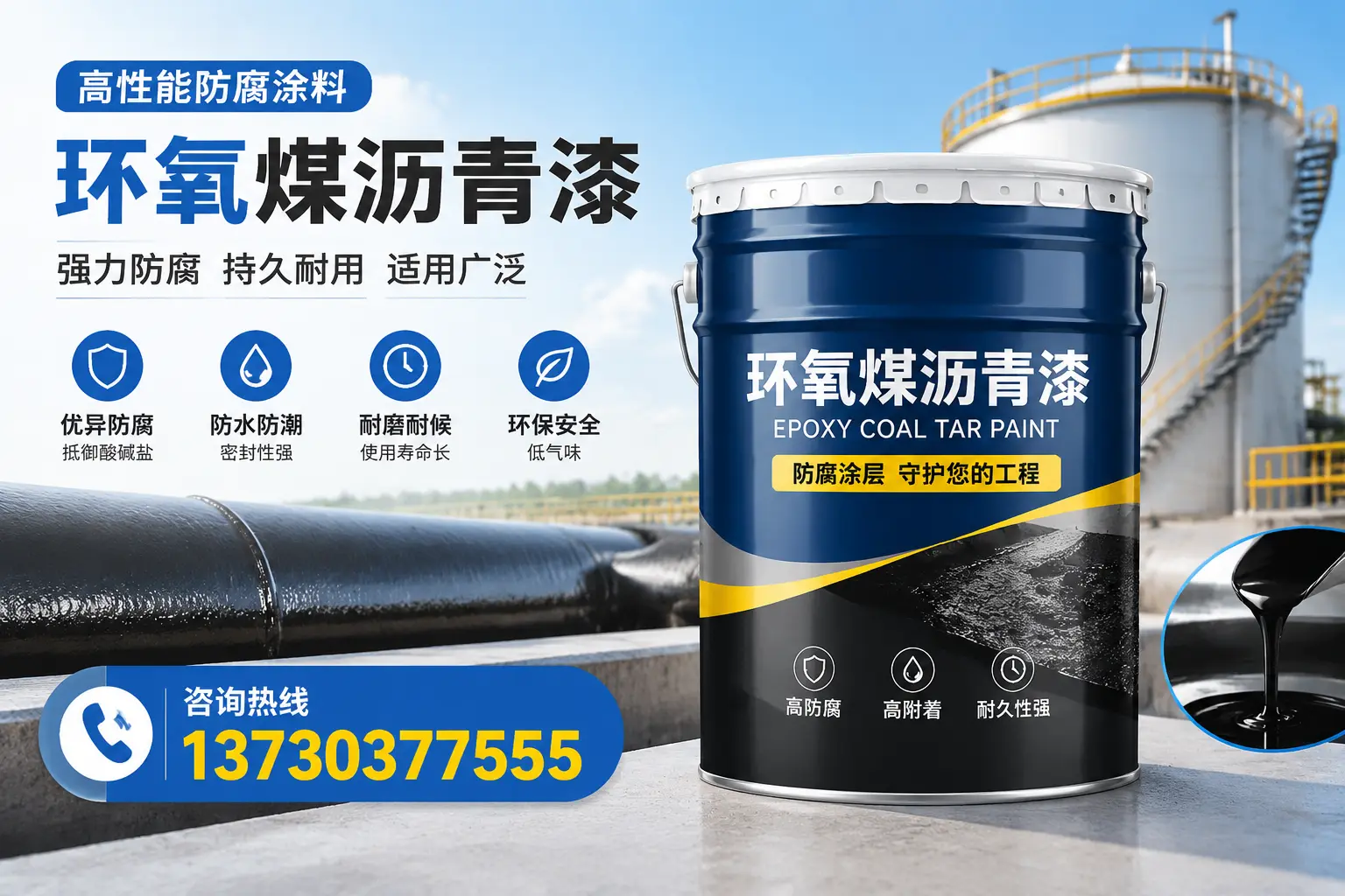 环氧煤沥青漆的耐久性分析，适合满城的使用场景